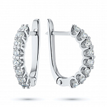 14K White Gold Earrings with 16 Round-Cut Lab-Created Diamonds 1.069 CT.TW