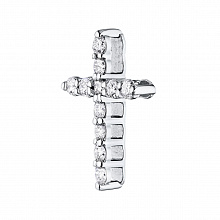 White Gold Pendant with 11 Round-Cut Diamonds 0.37 CT.TW
