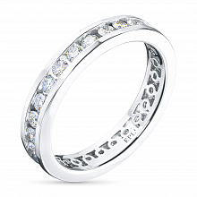 14K White Gold Ring with 28 Round-Cut Lab-Created Diamonds 0.791 CT.TW