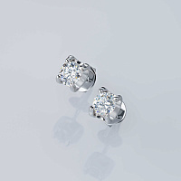 Sterling Silver Earring Studs with 2 Round-Cut Lab-Created Diamonds 0.6 CT.TW - изображение 3