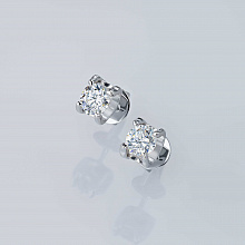 Sterling Silver Earring Studs with 2 Round-Cut Lab-Created Diamonds 0.506 CT.TW
