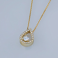 Yellow Gold Pendant with 21 Round-Cut Lab-Created Diamonds 0.345 CT.TW - изображение 4