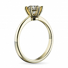 Yellow Gold Ring with 1 Round-Cut Lab-Created Diamond 0.752 CT.TW