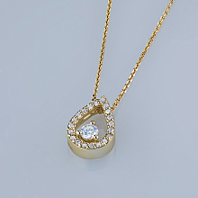 14K Yellow Gold Pendant with 21 Round-Cut Lab-Created Diamonds 0.363 CT.TW
