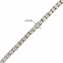 14K Yellow Gold Bracelet with 38 Round-Cut Lab-Created Diamonds 5.409 CT.TW