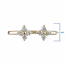14K Yellow Gold Ring with 8 Round-Cut Lab-Created Diamonds 0.297 CT.TW