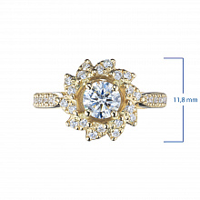 Yellow Gold Ring with 33 Round-Cut Lab-Created Diamonds 0.956 CT.TW