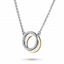 14K White and Yellow Gold Necklace with 25 Round-Cut Lab-Created Diamonds 0.158 CT.TW
