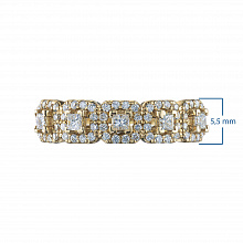 14K Yellow Gold Ring with 65 Round-Cut Lab-Created Diamonds 0.722 CT.TW