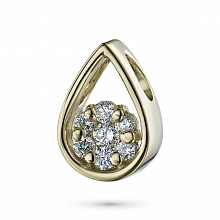 14K Yellow Gold Pendant with 7 Round-Cut Lab-Created Diamonds 0.074 CT.TW