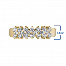 14K Yellow Gold Ring with 20 Round-Cut Lab-Created Diamonds 0.306 CT.TW