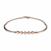 14K Rose Gold Bracelet with 5 Round-Cut Lab-Created Diamonds 0.549 CT.TW