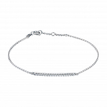 14K White Gold Bracelet with 16 Round-Cut Lab-Created Diamonds 0.195 CT.TW