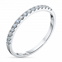 14K White Gold Ring with 15 Round-Cut Lab-Created Diamonds 0.206 CT.TW