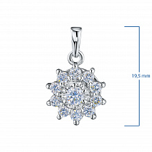 14K White Gold Pendant with 11 Round-Cut Lab-Created Diamonds 0.759 CT.TW