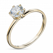 14K Yellow Gold Ring with 1 Round-Cut Lab-Created Diamond 0.447 CT.TW