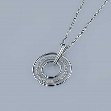 Sterling Silver Pendant with 26 Round-Cut Lab-Created Diamonds 0.201 CT.TW