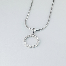 14K White Gold Pendant with 16 Round-Cut Lab-Created Diamonds 0.441 CT.TW