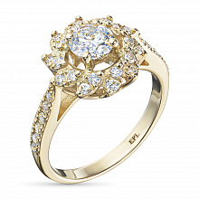 Yellow Gold Ring with 33 Round-Cut Lab-Created Diamonds 0.956 CT.TW