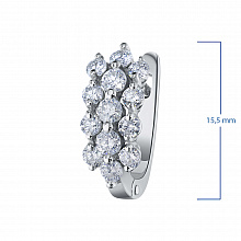 14K White Gold Earrings with 26 Round-Cut Lab-Created Diamonds 1.241 CT.TW