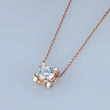 14K Rose Gold Pendant with 1 Round-Cut Lab-Created Diamond 0.792 CT.TW