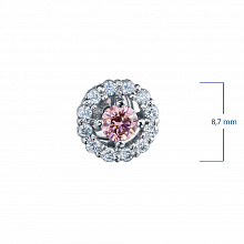 14K White Gold Earring Studs with 26 Round-Cut Lab-Created Diamonds 1.02 CT.TW