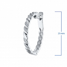 14K White Gold Earrings with 12 Round-Cut Lab-Created Diamonds 0.051 CT.TW