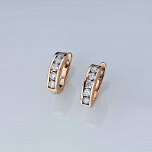 14K Rose Gold Earrings with 10 Round-Cut Lab-Created Diamonds 0.495 CT.TW