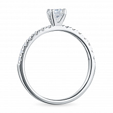 14K White Gold Ring with 15 Round-Cut Lab-Created Diamonds 0.364 CT.TW