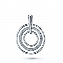 Sterling Silver Pendant with 26 Round-Cut Lab-Created Diamonds 0.201 CT.TW