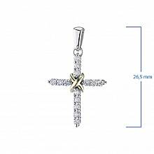 14K White and Yellow Gold Pendant with 14 Round-Cut Lab-Created Diamonds 0.287 CT.TW