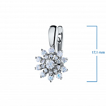 14K White Gold Earrings with 42 Round-Cut Lab-Created Diamonds 0.619 CT.TW