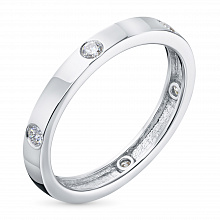 14K White Gold Ring with 6 Round-Cut Lab-Created Diamonds 0.219 CT.TW