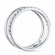 14K White Gold Ring with 17 Round-Cut Lab-Created Diamonds 0.3 CT.TW