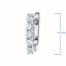 14K White Gold Earrings with 10 Round-Cut Lab-Created Diamonds 0.847 CT.TW