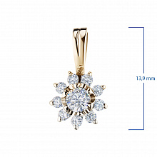 14K Rose Gold Pendant with 10 Round-Cut Lab-Created Diamonds 0.24 CT.TW