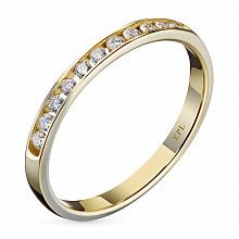 14K Yellow Gold Ring with 11 Round-Cut Lab-Created Diamonds 0.257 CT.TW
