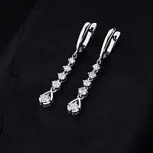 14K White Gold Earrings with 10 Round-Cut Lab-Created Diamonds 1.259 CT.TW