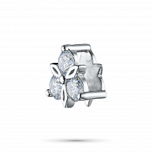 14K White Gold Pendant with 3 Round-Cut Lab-Created Diamonds 0.35 CT.TW