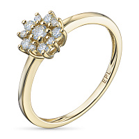 14K Yellow Gold Ring with 11 Round-Cut Lab-Created Diamonds 0.261 CT.TW - изображение 1