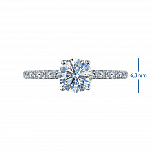 14K White Gold Ring with 19 Round-Cut Lab-Created Diamonds 0.354 CT.TW