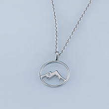 Sterling Silver Pendant with 1 Round-Cut Diamond 0.005 CT.TW