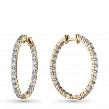 14K Yellow Gold Earrings with 54 Round-Cut Lab-Created Diamonds 2.729 CT.TW