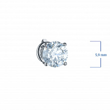 14K White Gold Earring Studs with 2 Round-Cut Lab-Created Diamonds 1.08 CT.TW