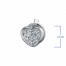 Sterling Silver Earring Studs with 6 Round-Cut Lab-Created Diamonds 0.087 CT.TW