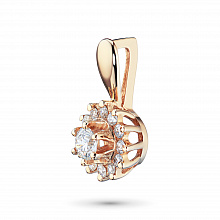 Rose Gold Pendant with 13 Round-Cut Lab-Created Diamonds 0.399 CT.TW