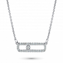 14K White Gold Necklace with 29 Round-Cut Lab-Created Diamonds 0.164 CT.TW