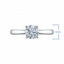14K White Gold Ring with 1 Round-Cut Lab-Created Diamond 0.339 CT.TW