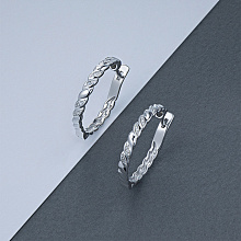14K White Gold Earrings with 12 Round-Cut Lab-Created Diamonds 0.051 CT.TW