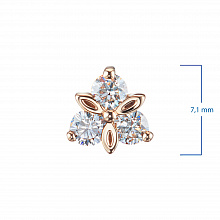 14K Rose Gold Pendant with 3 Round-Cut Lab-Created Diamonds 0.329 CT.TW